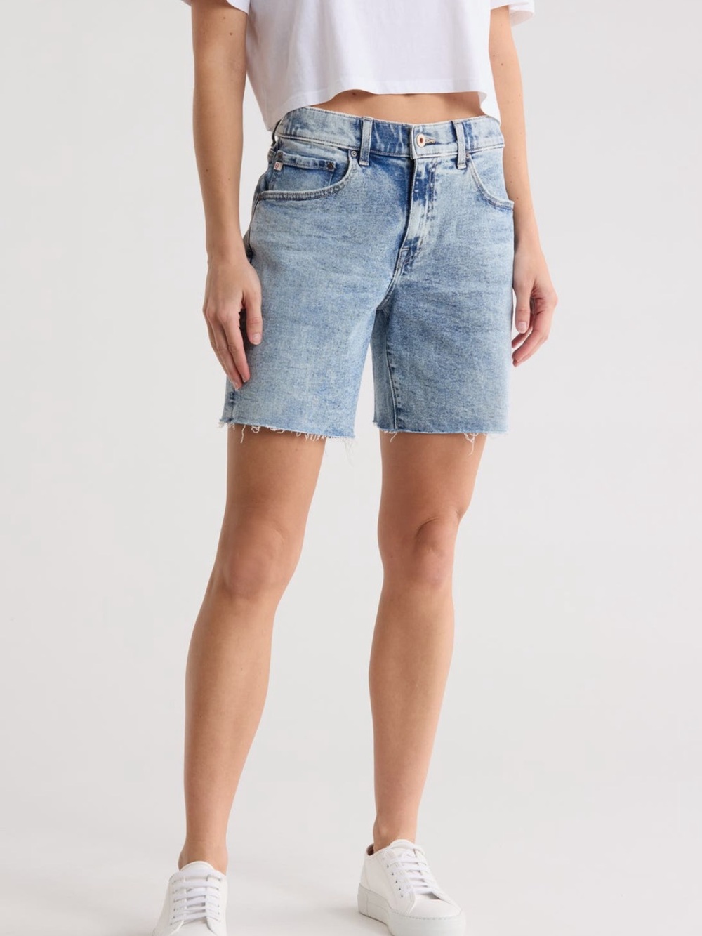Ag Adriano Goldschmied Light Blue Cutoff Denim Shorts